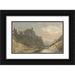 John Warwick Smith 24x16 Black Ornate Framed Double Matted Museum Art Print Titled: Craig Y Ladron - the Thieves Precipice (1797)