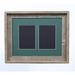 Rustic Farmhouse Signature 11 x 14 Weathered Gray Reclaimed Picture Frame (Hunter Green Mat holds Two 5 x 7 Photos)