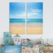 DESIGN ART Designart Wide Blue Sky Over Beach Seashore Canvas Wall Art Print 2 Piece Set 16 W x 32 H x 1 D x 2 Pieces