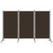 Dcenta 3 Panel Folding Room Divider Fabric Freestanding Room Partition Panel Screen Iron Frame Brown for Bedroom Bathroom Living Room Home Furniture 102.4 x 70.9 Inches (W x H)