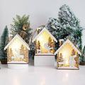 Deals Christmas Wooden Craft Houses Kits 3 Nativity Scene Christmas Ornaments Unfinished DIY Houses Celebrate The Birth of Jesus with LED Light Puzzle Toy for Kids Family Indoor Outdoor Decorations