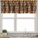 Ambesonne Island Valance Pack of 2 Summer Tropical Leaves Motif 54 X18 Seal Brown and Orange