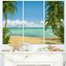 Design Art Palms at Caribbean Beach - 3 Piece Graphic Art on Wrapped Canvas Set