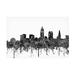 Marlene Watson Cleveland Ohio Skyline Cartoon B and W Canvas Art