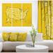 DESIGN ART Designart United States Yellow Vintage Map Maps Print on Wrapped Canvas set - 36x28 - 3 Panels