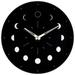 Wall Clock Wooden Luminous Wall-mounted Moon Phase Mute Clock No Battery