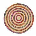 Jaipur Art And Craft Traditional 120x120 CM (4 x 4 Square feet)(46.80 x 46.80 Inch)Multicolor Round Jute AreaRug Carpet throw