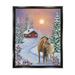 Stupell Industries Holiday Horses Winter Scene Holiday Painting Black Floater Framed Art Print Wall Art