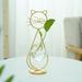 Office Ornaments Love Heart Shape Simple Cat Home Decoration Clear Glass Vase Flower Arrangement Hydroponic Plant Vase Plant Flower Pot GOLD 2