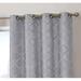 Versailles Lattice Flocked 100% Complete Blackout Thermal Insulated Window Curtain Grommet Panels - Energy Savings & Soundproof For Living Room & Bedroom Set Of 2 (50 X 84 Inches Light Grey)