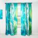 DESIGN ART Designart Blue And Green Abstract Ink Modern Curtain Panels 52 in. wide x 90 in. high - 1 Panel