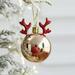 Christmas Ornaments Imitation Metal Plastic Ball Santa Claus Elk For Home Decoration Holiday Party Supplies Backpack Strap 2pc
