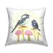 Stupell Industries Patterned Birds on Mushroom Square Decorative Printed Throw Pillow 18 x 18