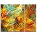 Design Art Yellow Swirling Clouds - 3 Piece Graphic Art on Wrapped Canvas Set