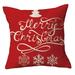 Christmas Pillow Cover Cotton Linen Decorative Pillowcases Christmas Snowflake Sofa Cushion Cover for Home Christmas Favor 45 * 45cm / 18 * 18 Inches(5pcs)