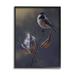 Stupell Industries Bird Perched Floral Seed Pods Animals & Insects Painting Black Framed Art Print Wall Art