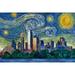 Dallas Texas Starry Night Series (12x18 Wall Art Poster Room Decor)