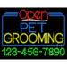 24 x 31 x 1 in. Pet Grooming Open with Phone Number Animated LED Sign - Yellow Red & White