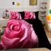 Hot Sale Luxury Colorful Rose Painting Duvet Cover Set Home Textiles Bedding Cover Set with Pillowcase California King(98 x104 )