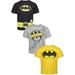 DC Comics Justice League Batman Toddler Boys 3 Pack T-Shirts Toddler to Big Kid