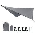 Waterproof Portable Tarp Multifunctional Outdoor Camping Traveling Awning 360*290cm gray