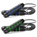 Jump Rope Skipping Rope for Rope Skipping Speed Jump Rope for Exercise Jump Rope for Fitness for Kids and Adultsï¼Œblack blue + black green