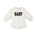 Salute Unisex Baby Girl Boy Long Sleeve Fleece Bodysuit Romper Fluffy Onesie Snowsuit Casual Clothing Outfit Winter White 6-12 Months