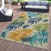 World Rug Gallery Contemporary Floral Leaves Flatweave Indoor/Outdoor Area Rug - MULTI 5 X 7