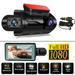 ALLTIMES 1080P Dual Car Dash Camera 3 IPS Screen Full HD Car DVR 170Â° View Angle Front and Inside Camera Super Night Vision G-Sensor Motion Detection Loop Recording