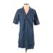 Millenium Casual Dress - Shift: Blue Print Dresses - Women's Size Small