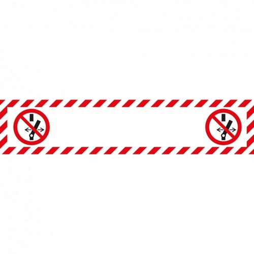 Aufkleber I Wartungsaufkleber Schalten verboten., o.Text, Pikto Folie, 100x20mm, 7/Bogen, DIN EN ISO 7010 Image