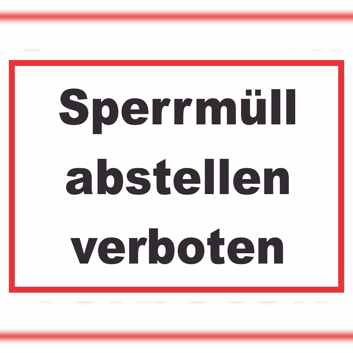 Sperrmüll abstellen verboten Schild A6 Rückseite selbstklebend Image