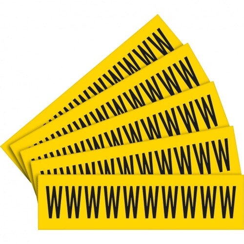 Aufkleber I Selbstklebende Buchstaben W, gelb/schwarz, Folie, Schrifthöhe 30mm, 5Bogen/VE, 10/BOG Image