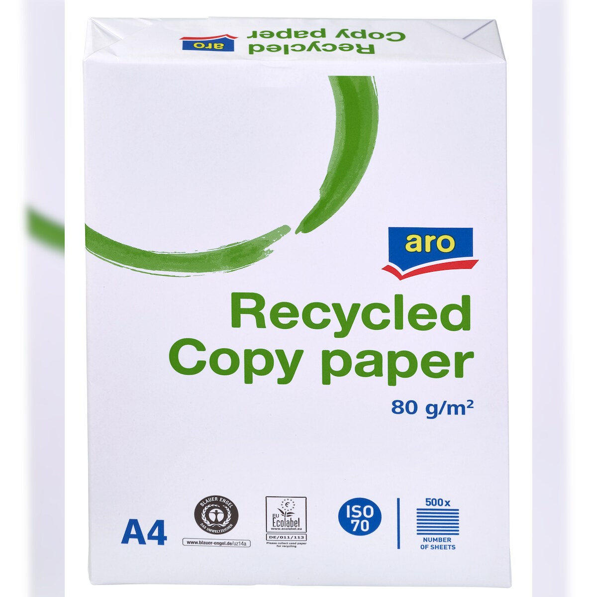 aro DIN A4 Recycling-Kopierpapier, 80 g/m², weiß, 5 x 500 Blatt Image
