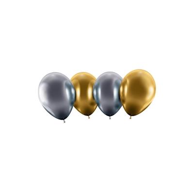 4 Maxi Ballons silber gold