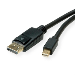 ROLINE Mini DisplayPort Kabel, v1.4, mDP - DP, ST - ST, schwarz, 1 m Image