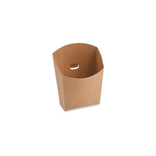50x BIONATURE Snackbecher braun mit Fettbarriere 150g – 6,5 x 11 x 12,5 cm