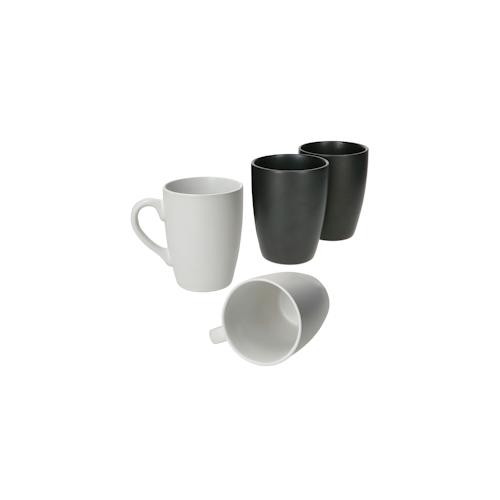 4er Set Kaffeebecher Nero Bianco mit & ohne Henkel weiß & schwarz