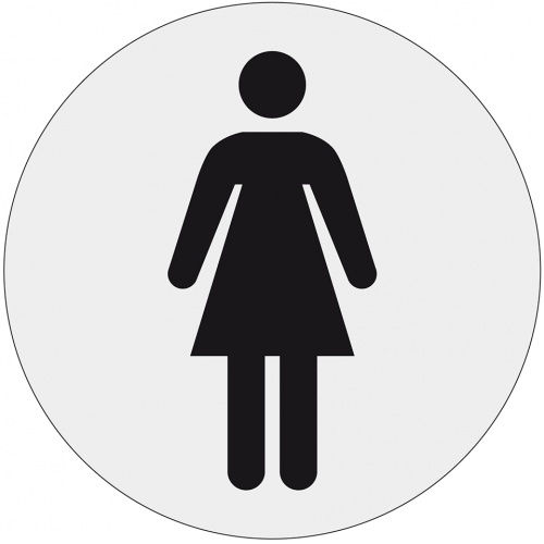 Aufkleber I Türaufkleber Damen, Grund silber, Symbol schwarz, Polyesterfolie, Ø 100mm, ASR A4.1 Image