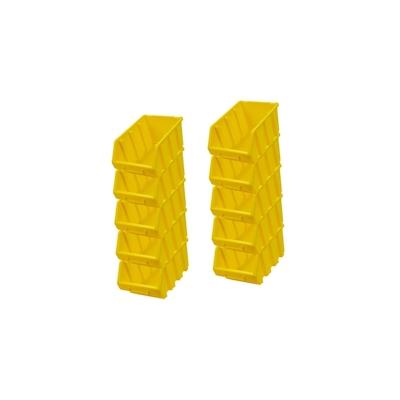 PROREGAL Mega Deal 10x Sichtlagerbox 3 | HxBxT 12,6x17x24cm | Polypropylen | Gelb | Sichtlagerbehälter, Sichtlagerkasten, Sortierbehälter Image