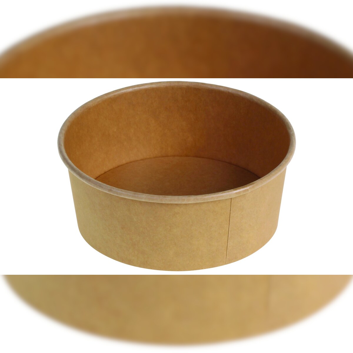 DeinPack 50 Einweg Salatschale to go braun rund 500 ml I Kompostierbare Salatschale Kraftkarton Verpackung mit PLA Innenbeschichtung Image