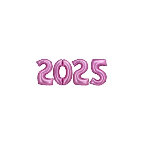 Folienballon Zahl 2024 pink Silvester XL Ballon