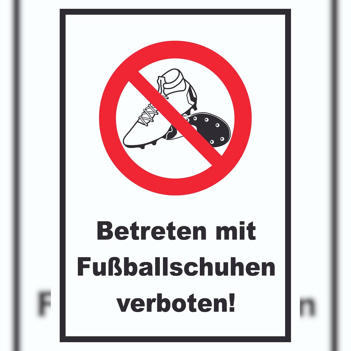 HB-Druck Betreten mit Fussballschuhen verboten! Schild A3 (297x420mm) Image