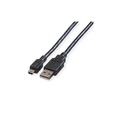 ROLINE USB 2.0 Kabel, Typ A - 5-Pin Mini, schwarz, 0,8 m Image