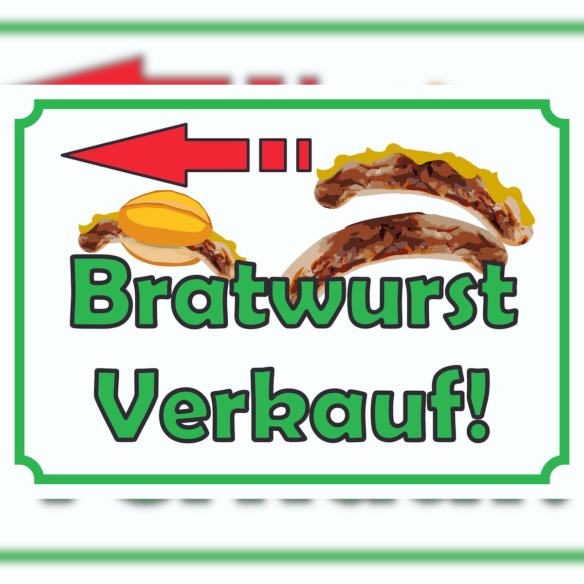 Bratwurst Verkaufsschild Schild mit Pfeil nach links A5 (148x210mm) Image