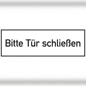 Bitte Tür schließen, Kunststoff, 300x100 mm Image