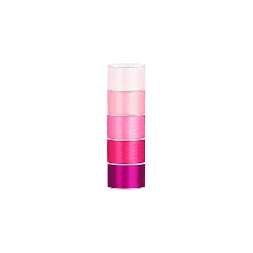 Satin Geschenkband 38mm 5 Farben je 25m lang rosa pink Schleifenband Geschenkverpackung Geburtstag Hochzeit Weihnachten