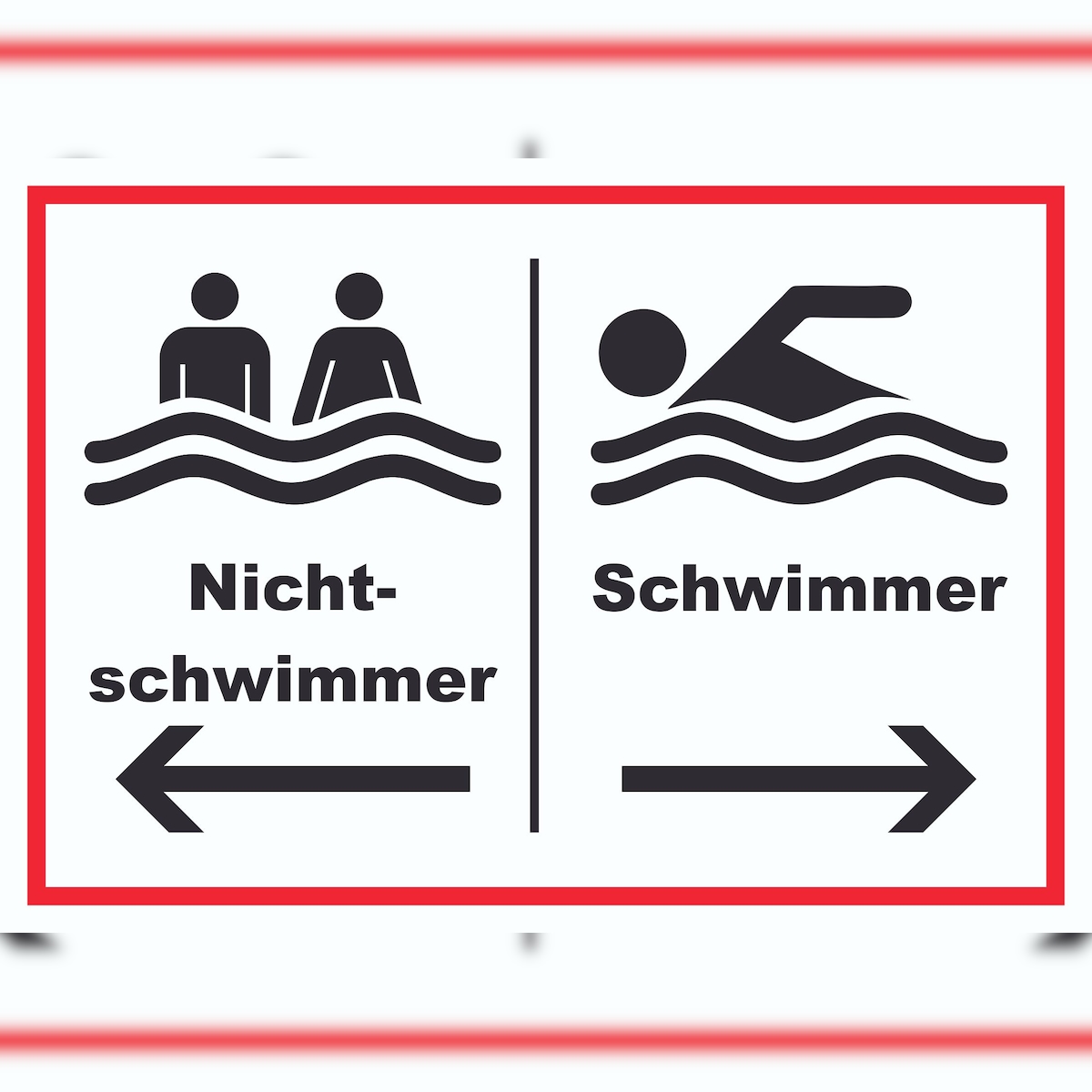 Nichtschwimmer Schwimmer Schild A3 Rückseite selbstklebend Image