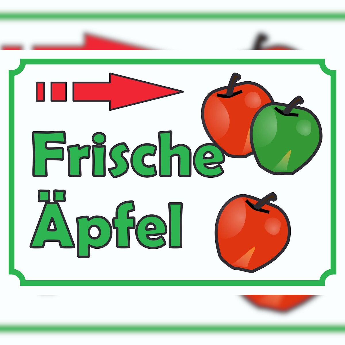 Verkaufsschild Schild Äpfel rechts A3 Rückseite selbstklebend Image