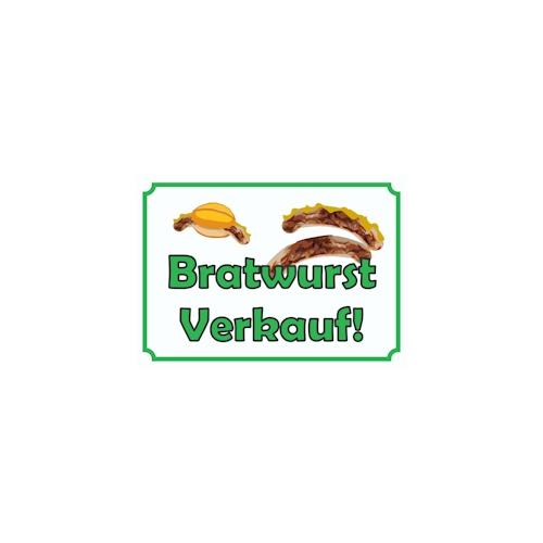 Bratwurst Verkaufsschild Schild A4 (210x297mm)